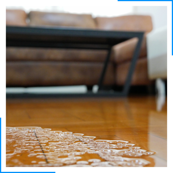 water damage on wood floor