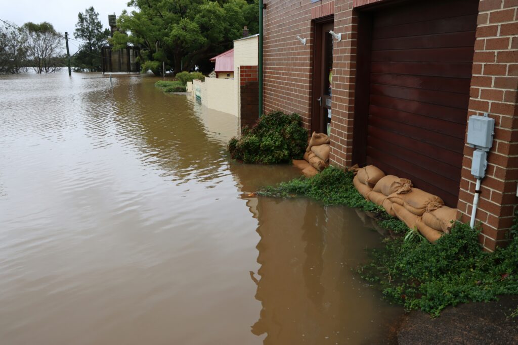 flooded building