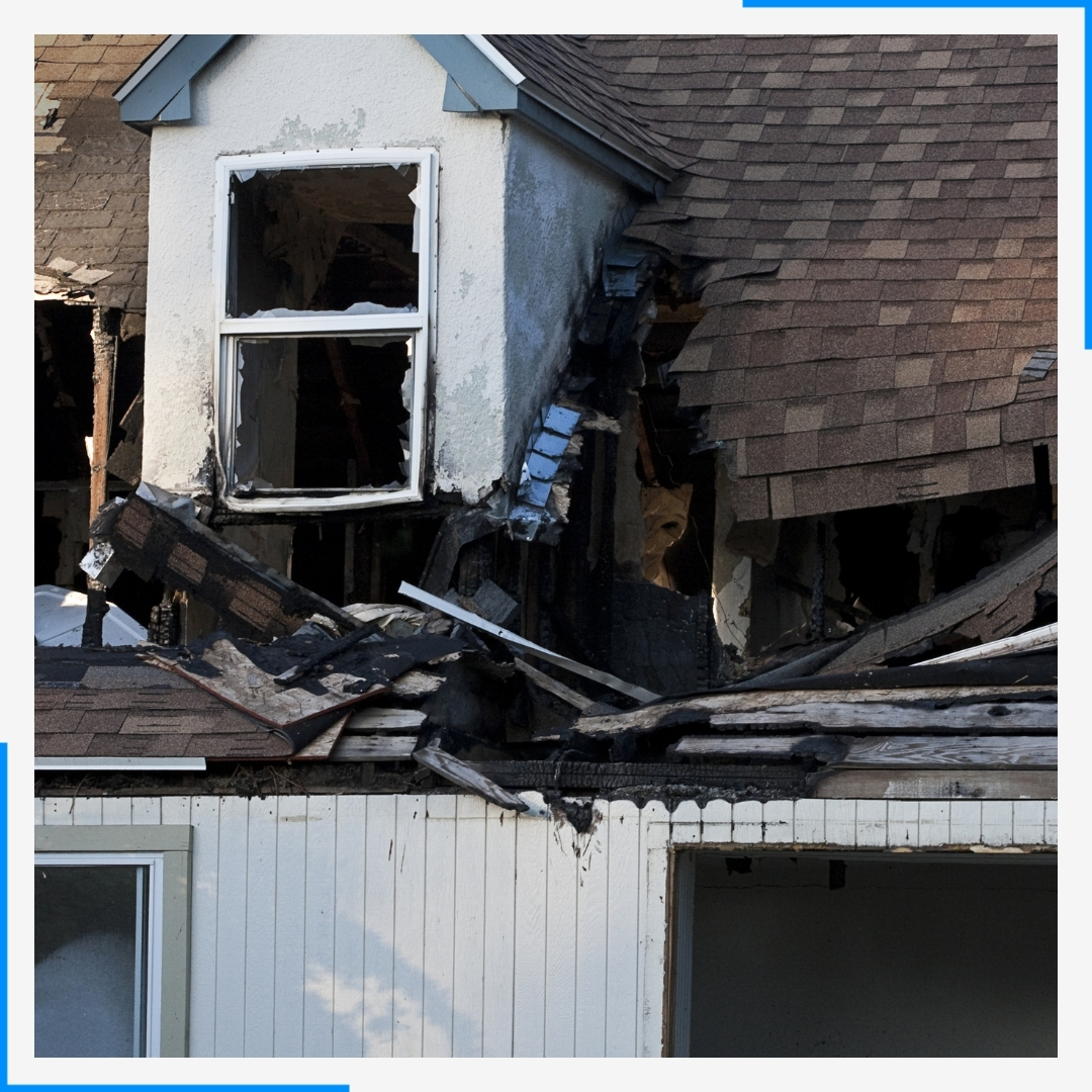 fire damage on home