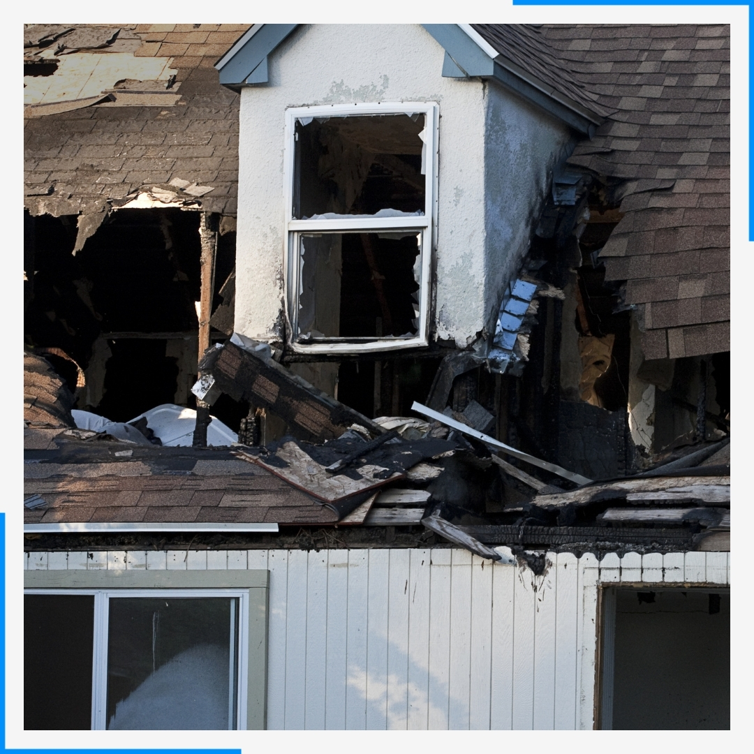 home with fire damage