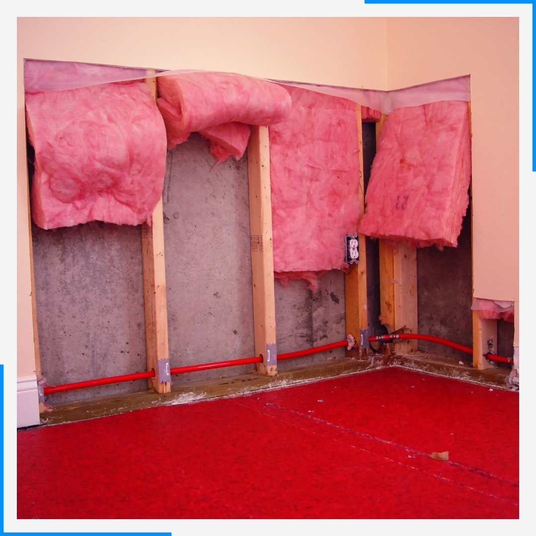 water damage removed from wall