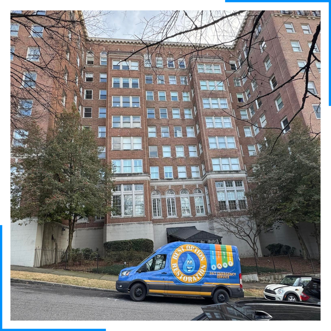 bor truck outside of building