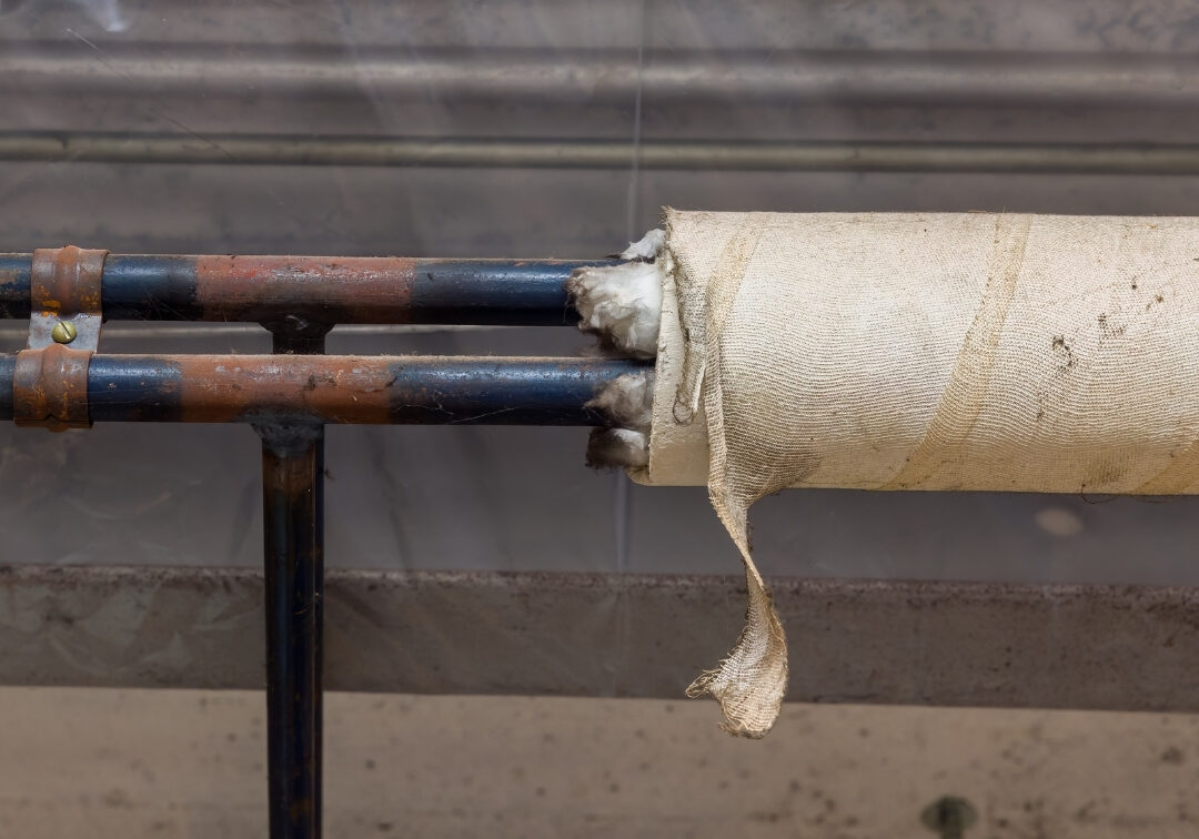 Asbestos pipe wrapping
